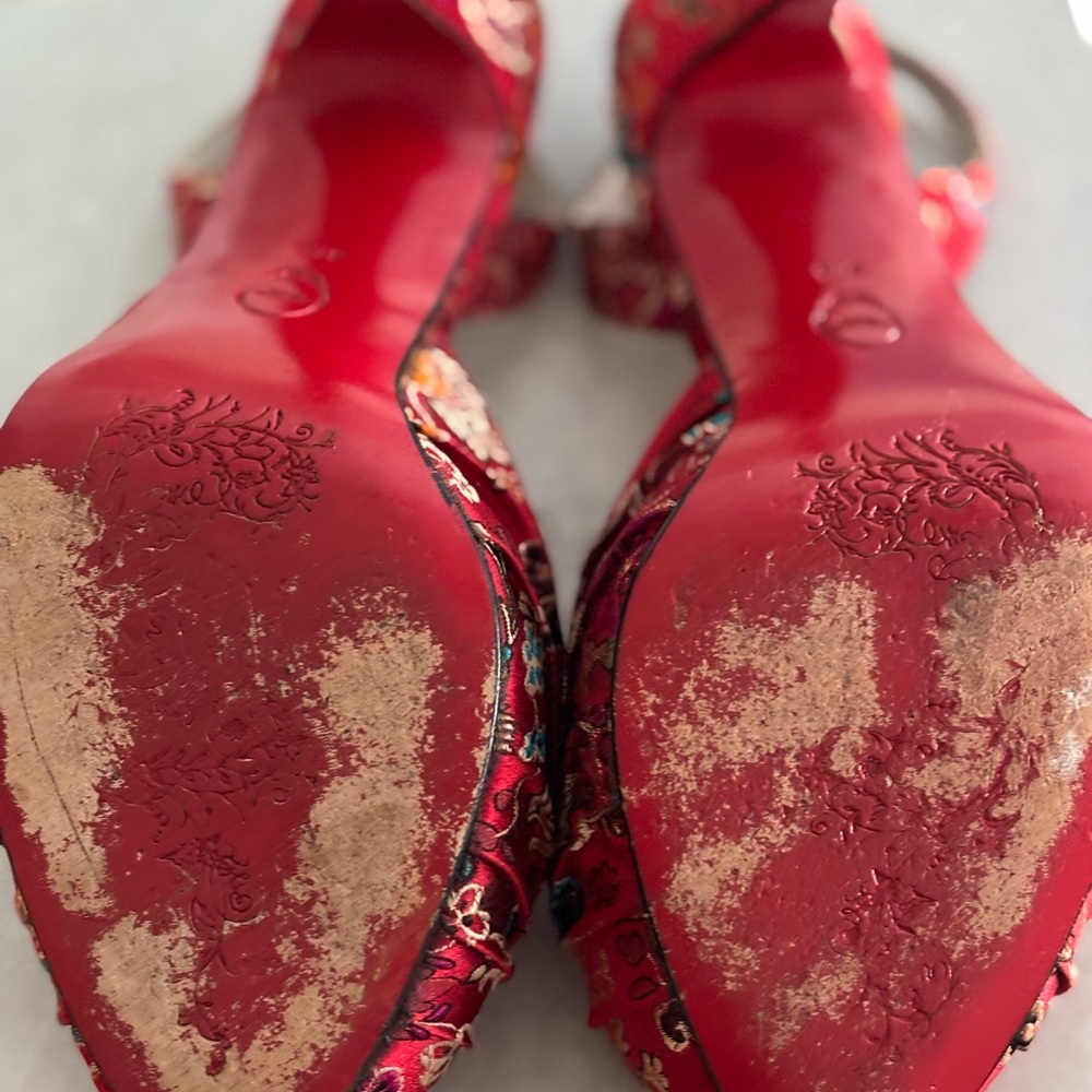 Billy Chan Couture Red Peep Toe Stilettos - Picture 6 of 14